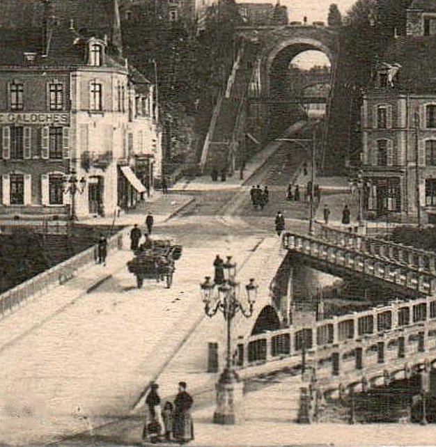 Le pont-en-X, Le Mans, circa 1900